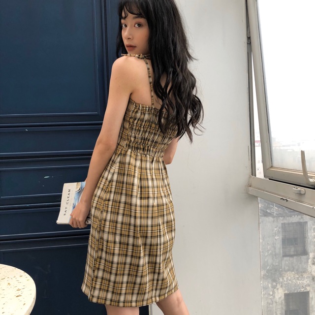 Váy hai dây kẻ caro | BigBuy360 - bigbuy360.vn