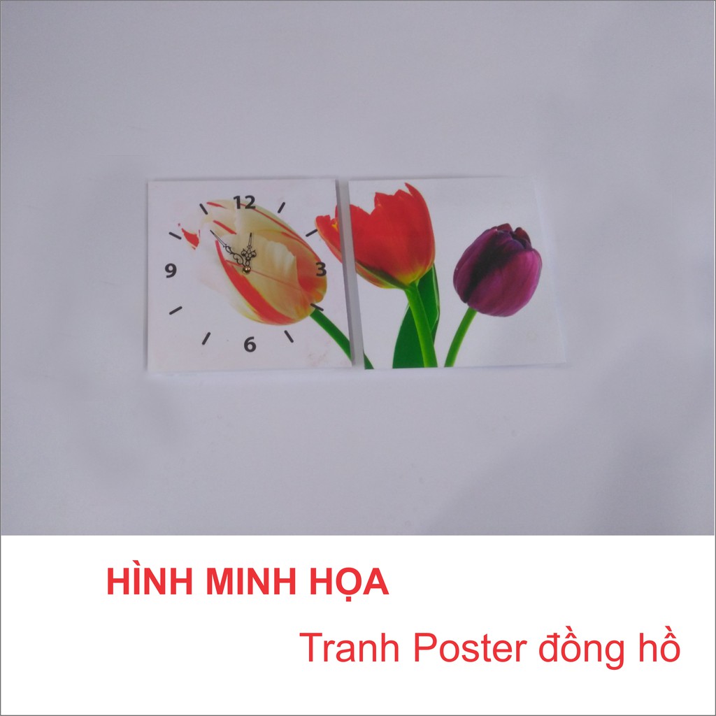 Tranh tĩnh vật đồng hồ cành lộc xuân Q22-MKMJ-018