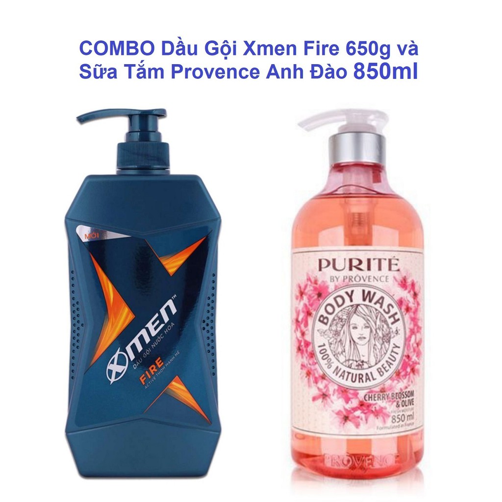 Com Bo Dầu Gội Xmen 650g Và Sữa Tăm Provence 850ml Chính Hãng