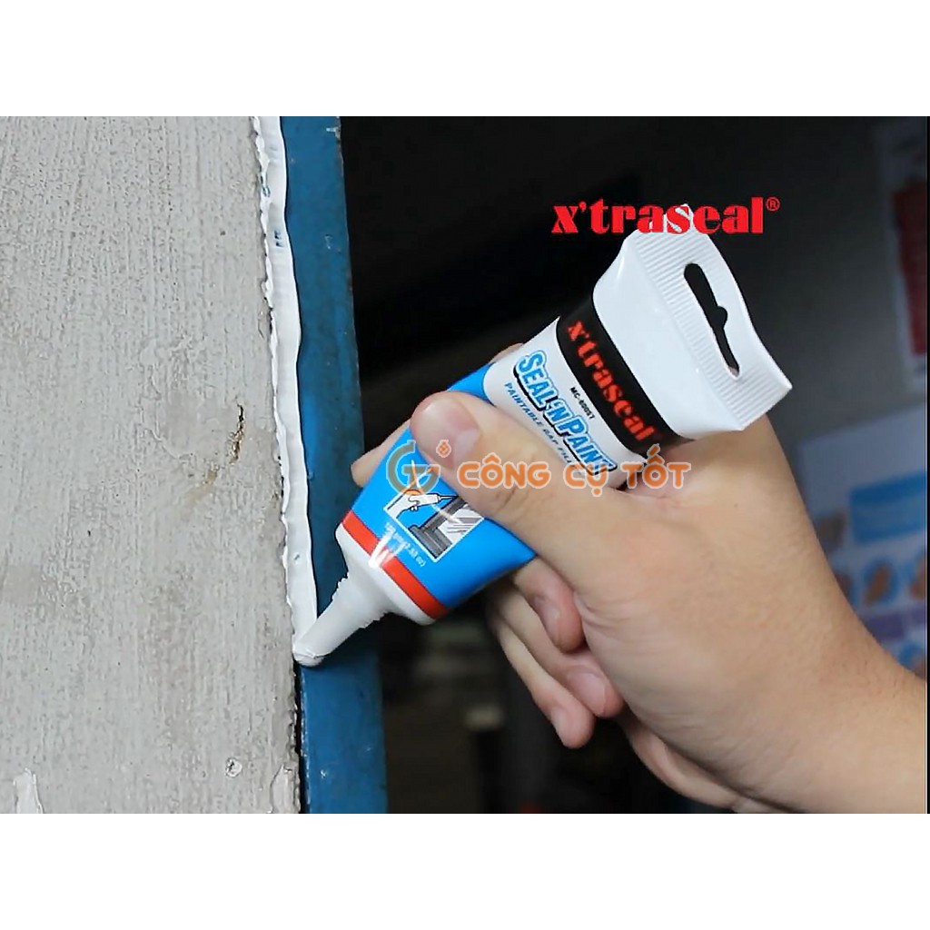 Tuýp keo trám vá tường sơn lên được 100g Xtraseal DIY MC800st Seal and Paint màu trắng