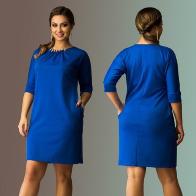 Đầm xanh hoạ tiết combo