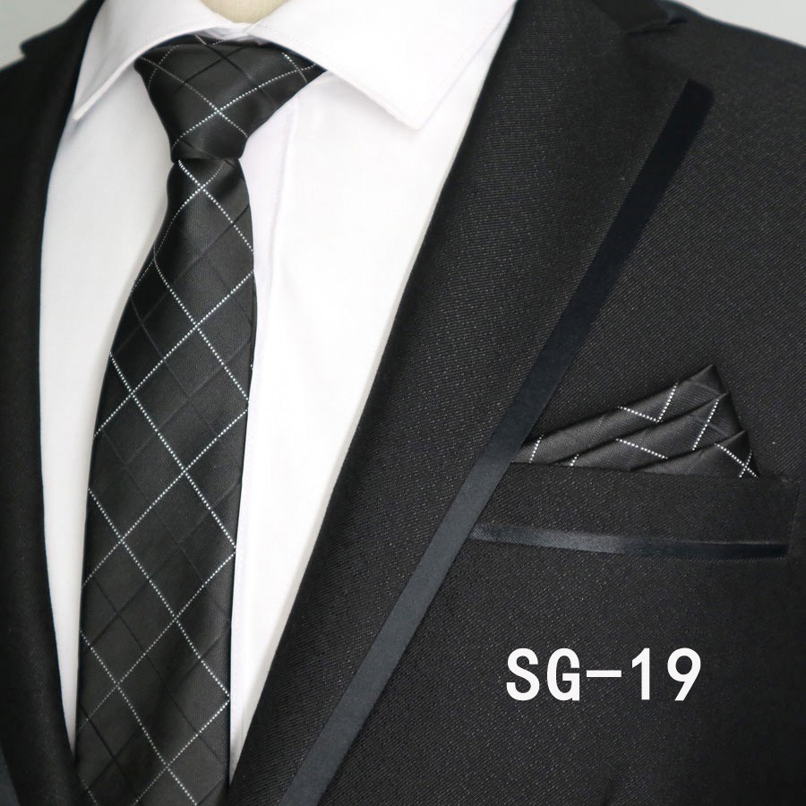 Cà Vạt Lụa Vuông 6CM Họa Tiết Chấm Bi Thời Trang Cho Nam