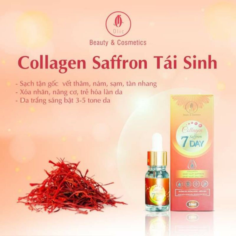 [Chính Hãng] SERUM COLLAGEN SAFFRON TÁI SINH 7 DAY OLIC (huyết thanh truyền trắng olic mẫu mới) | BigBuy360 - bigbuy360.vn