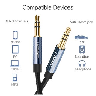 Cáp Audio 3.5mm Sợi Siêu Mỏng Cao Cấp UGREEN AV112 - Blue