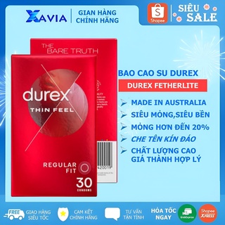 (Che đổi tên tế nhi) hsd 2027 Bao Cao Su Durex Fetherlite hàng ÚC 30 chiếc