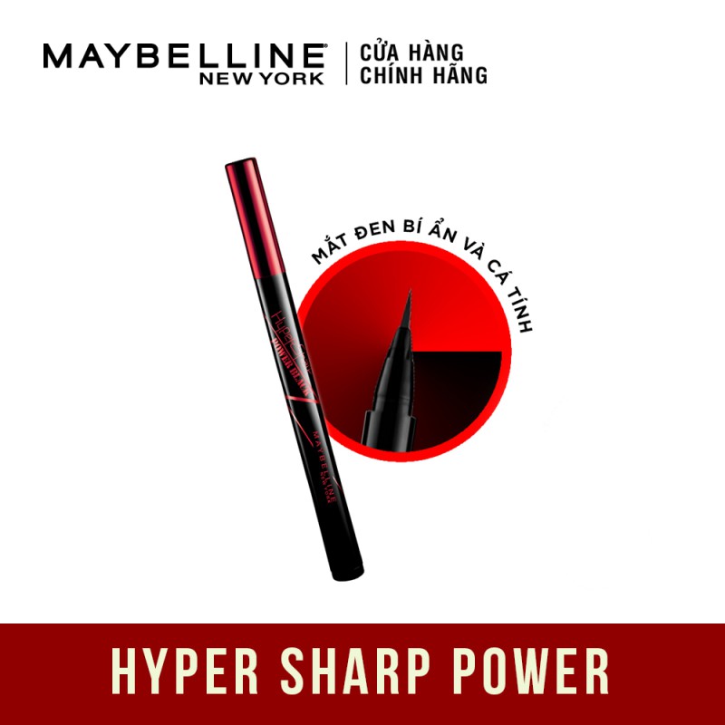 Bút Kẻ Mắt Nước Đen Tuyền Không Lem Không Trôi Maybelline New York HyperSharp Power Black Liner Waterproof 0.5g