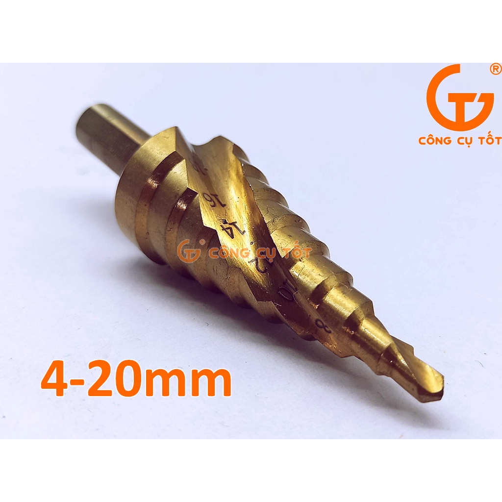 Mũi khoan tháp xoắn chuôi tròn 4-20mm