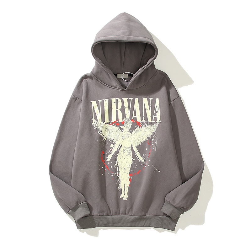 Áo Hoodie In Hình Thiên Thần Nirvana Thời Trang Cho Cặp Đôi