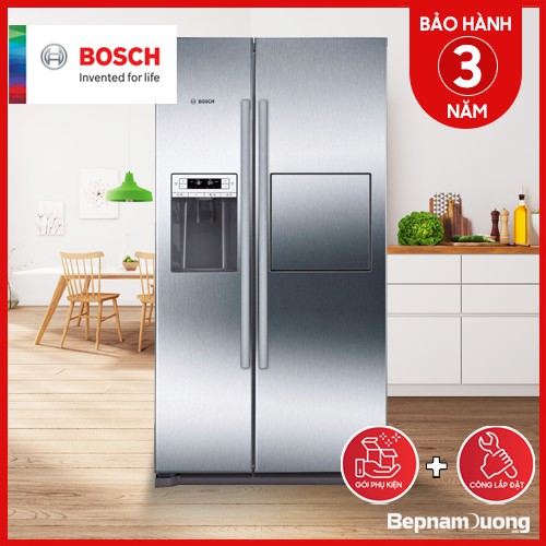 Tủ Lạnh Side By Side Bosch KAG90AI20G Thiết Kế Có 4 Bánh Xe Giúp Di Chuyển Tủ Dễ Dàng.
