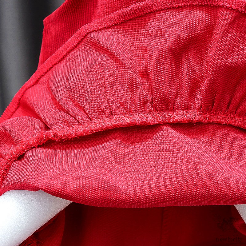 Set Áo Thun Tay Dài &amp; Đầm Yếm Màu Trơn Đáng Yêu Cho Bé Gái