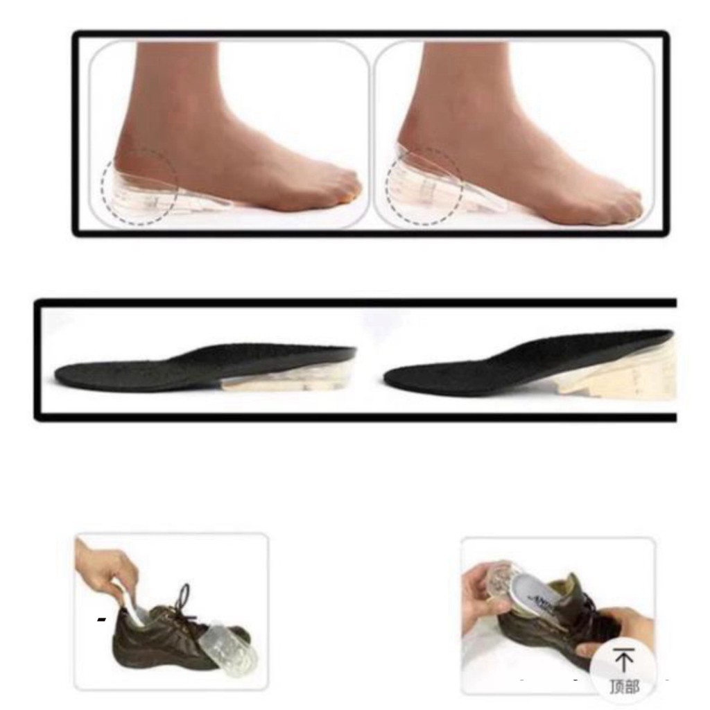 Lót giày độn đế Silicon tăng chiều cao, chống đau chân ( Bộ chuẩn 10 miếng lắp ghép 1 đôi giày) - BUMSHOP79