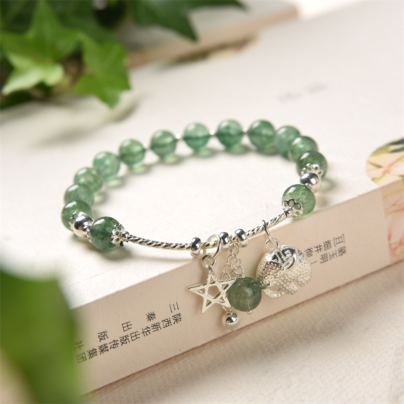 Phấn Bột Mori Series Màu Xanh Lá Cây Tươi Mới Với Chất Lượng Bạc 5☆Vòng Đeo Tay Mặt Tròn Thời Trang Dành Cho Nữ