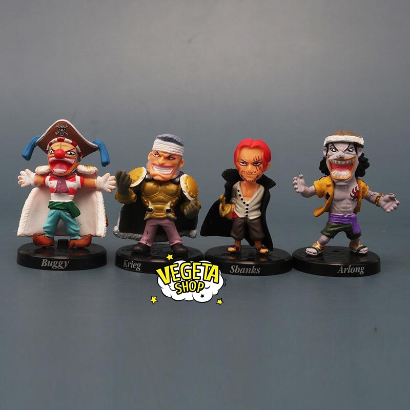 Mô hình One Piece - Set 12 mẫu Luffy Rucci Kuro Shanks Buggy Enel Crocodile Wapol Moriah Along Morgan Krieg - Cao 4~5cm