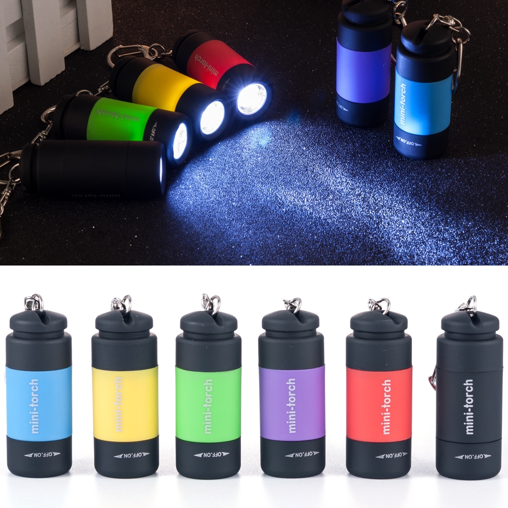 Móc Khóa Đèn Pin LED MINI Di Động Chống Nước Có Thể Sạc Lại Bằng Cổng USB Mới