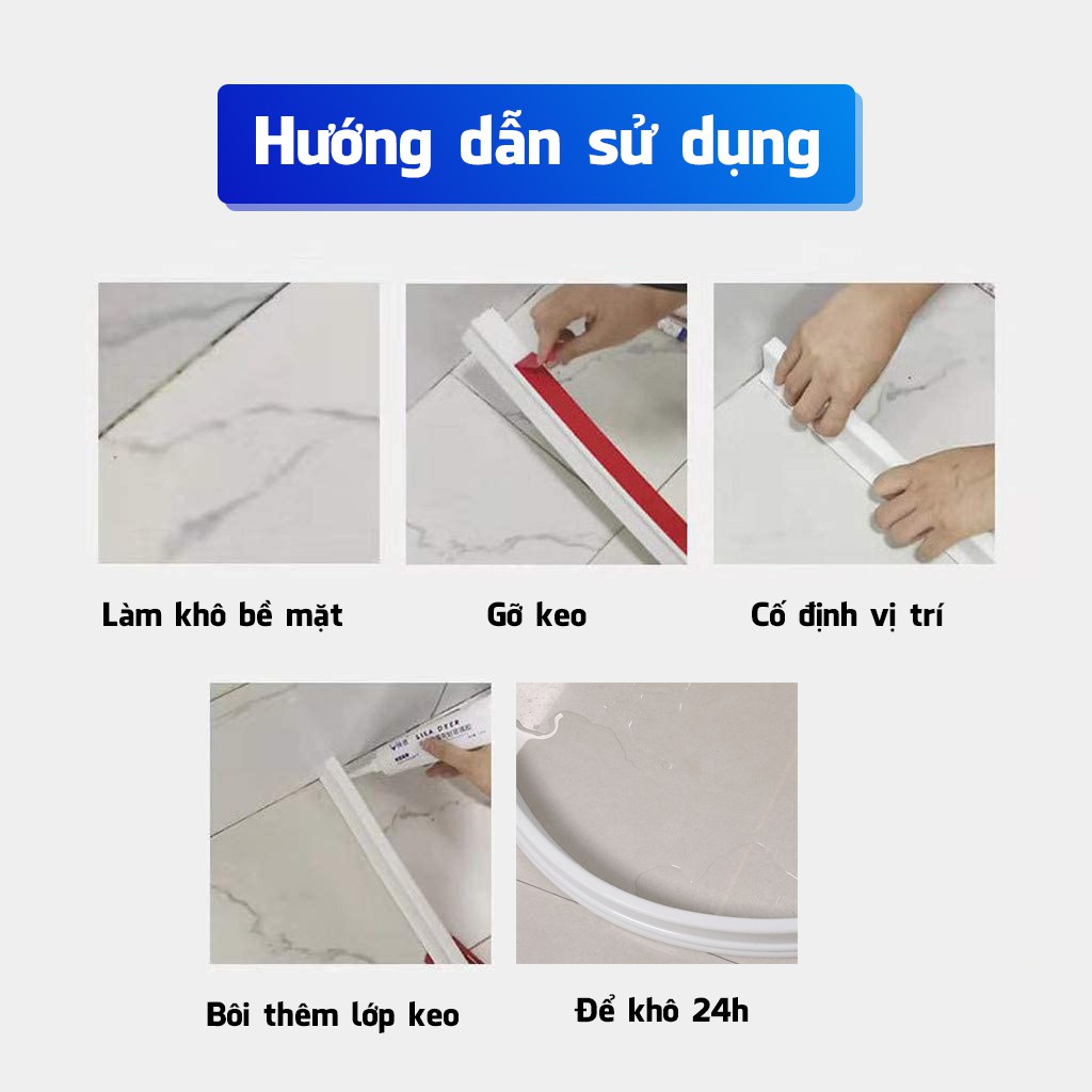 Ron Thanh Dài Chặn Ngăn Nước Nhà Tắm Nhà Bếp Silicone 45mm Legaxi