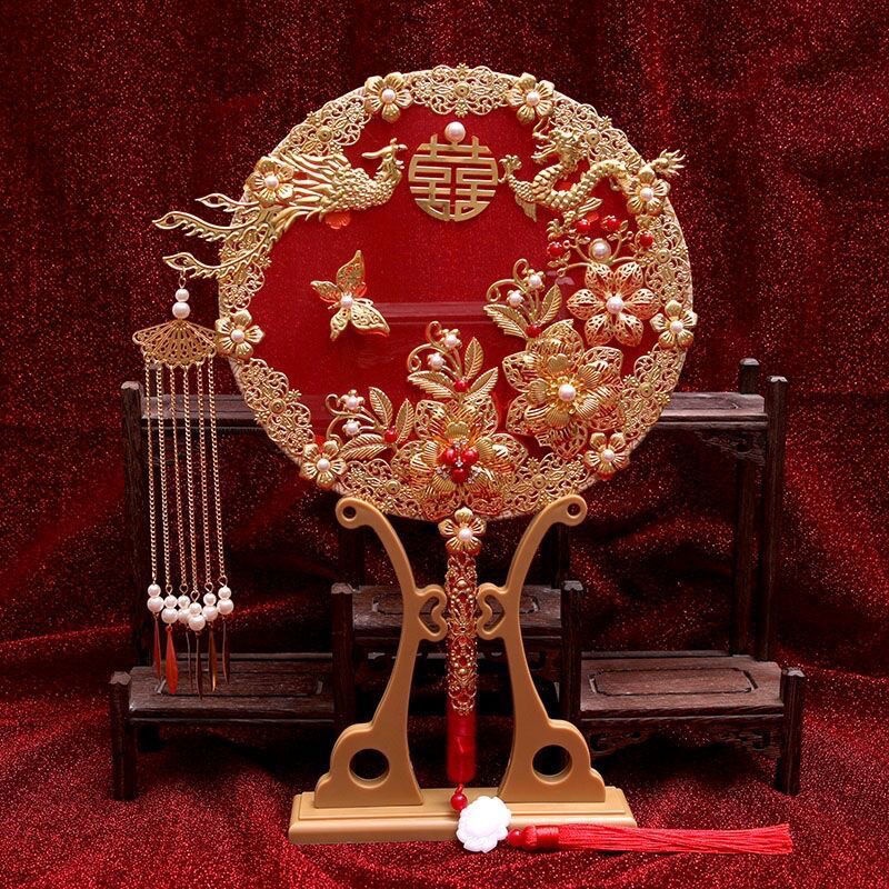 [Trang Sức Đẹp] Quạt Cầm Tay Phong Cách Trung Hoa Đám Cưới Cổ Điển Thời Trang