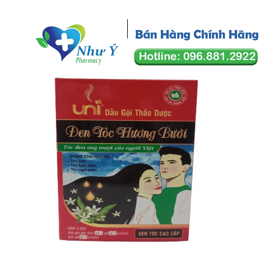 UNI DẦU DỘI THẢO DƯỢC NHUỘM ĐEN TÓC HƯƠNG BƯỞI
