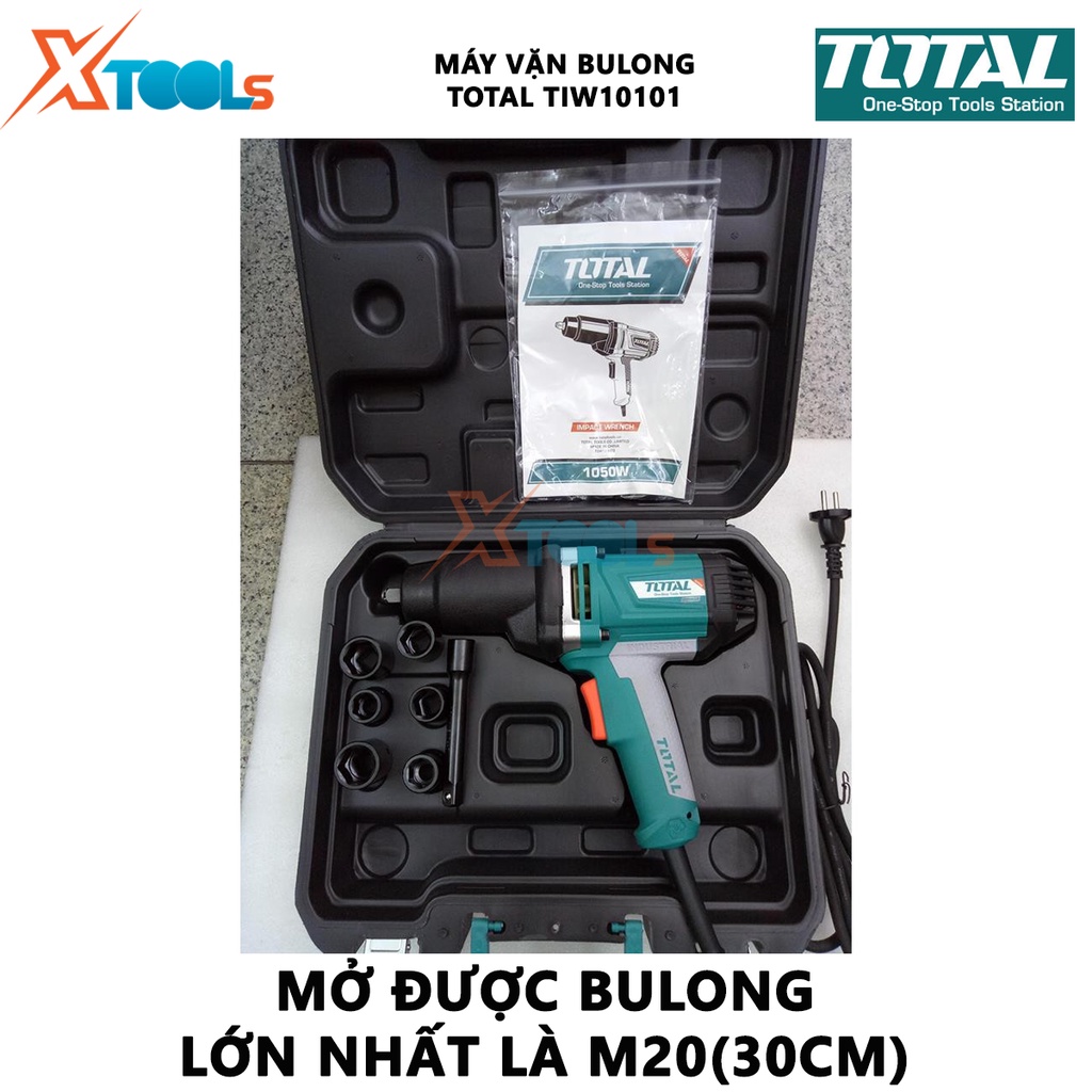 Máy siết bulong 12.5mm (1/2&quot;) 1050w Total TIW10101 công suất 1050w, tốc độ không tải 2300 rpm ; mô men quay 50n/m, điện