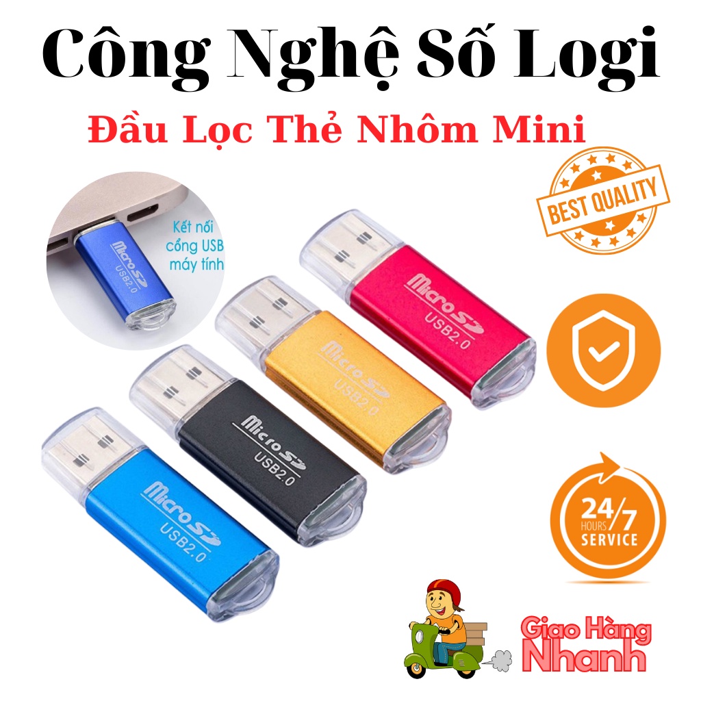 Đầu Đọc Thẻ Nhớ Micro SD Mini, Đầu Đọc Thẻ Nhôm Tốc Độ Ổn Định, Vỏ Nhôm Siêu Nhẹ - Chất Lượng