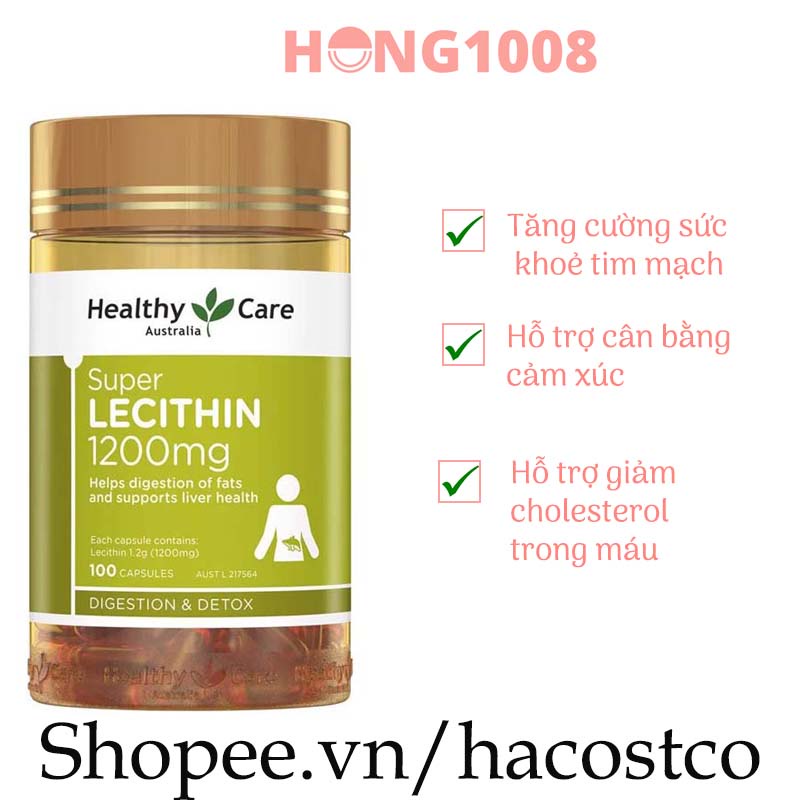 Viên Uống Healthy Care Super Lecithin 1200mg 100 viên Của Úc