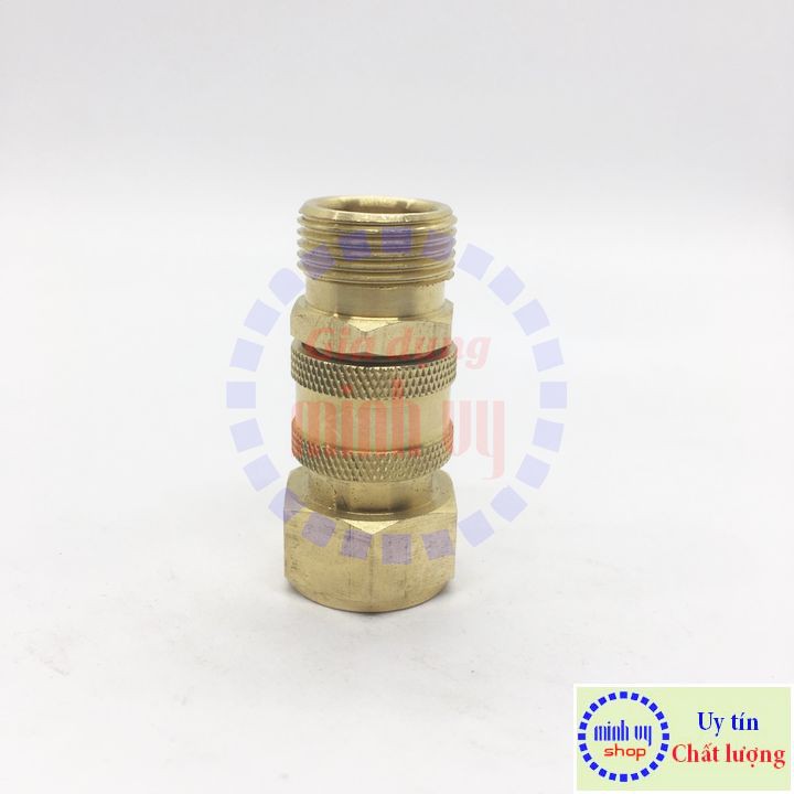 [CAO CẤP] Bộ khớp nối nhanh đầu ra dùng cho máy rửa xe đầu ren 22mm cốt 1/4inch - nguyên bộ đồng - BKNN1/4