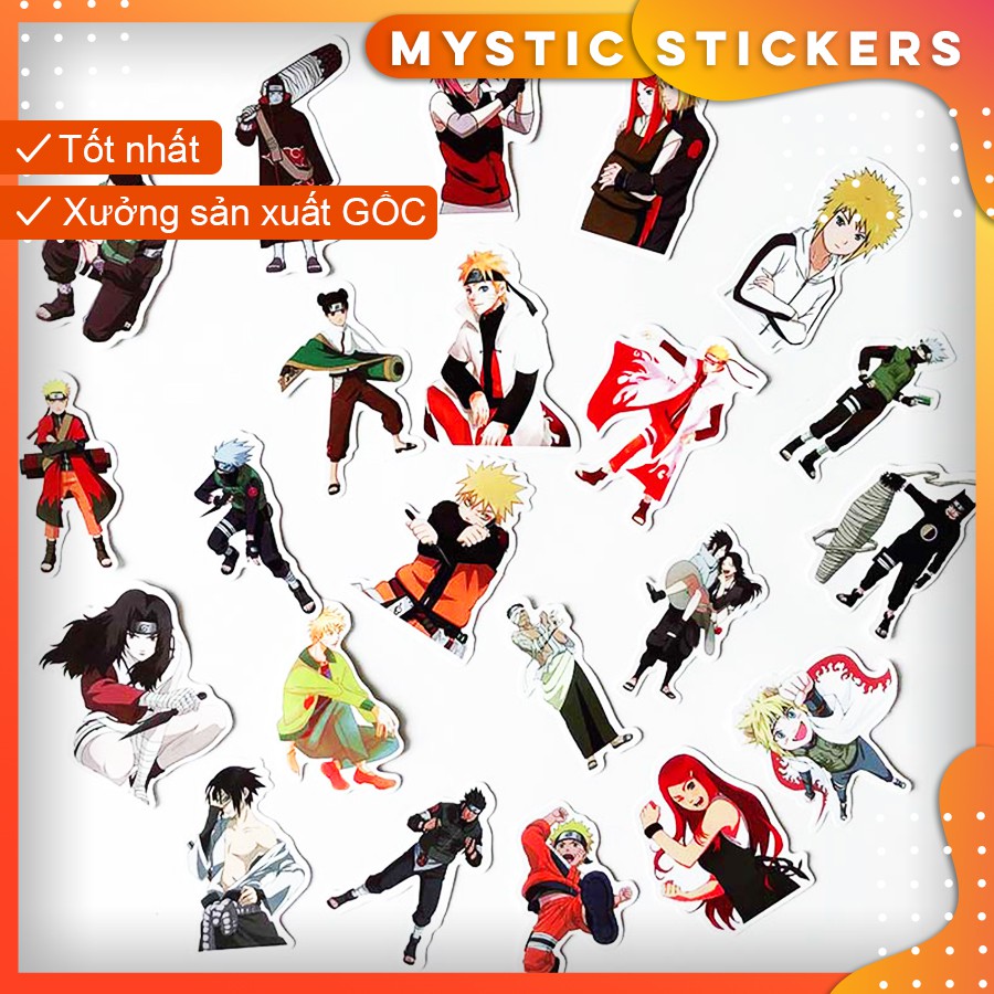 [NARUTO] 102 Sticker chống nước/ trang trí,dán xe laptop mũ bảo hiểm vali...