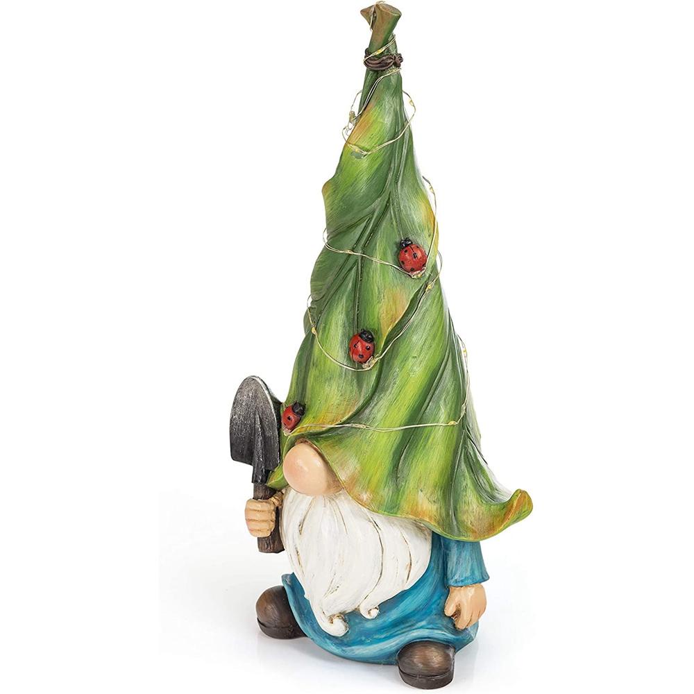 JARRED Đèn LED Năng Lượng Mặt Trời Hình Tượng Gnome Trang Trí Giáng Sinh