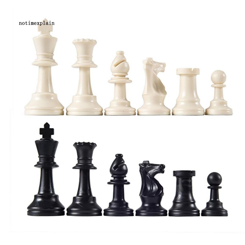 Set 32 Quân Cờ Trung Cổ Bằng Nhựa Màu Trắng Đen 65 / 75 / 95mm