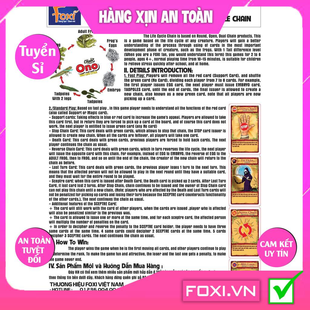 Flashcard-Chuỗi Ono vòng đời Ếch Bướm Foxi-thẻ glenndoman và boardgame thông minh-siêu rẻ-Giúpbé phát triển tư duy logic