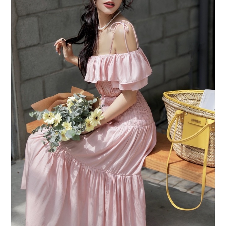 đầm maxi bẹt vai