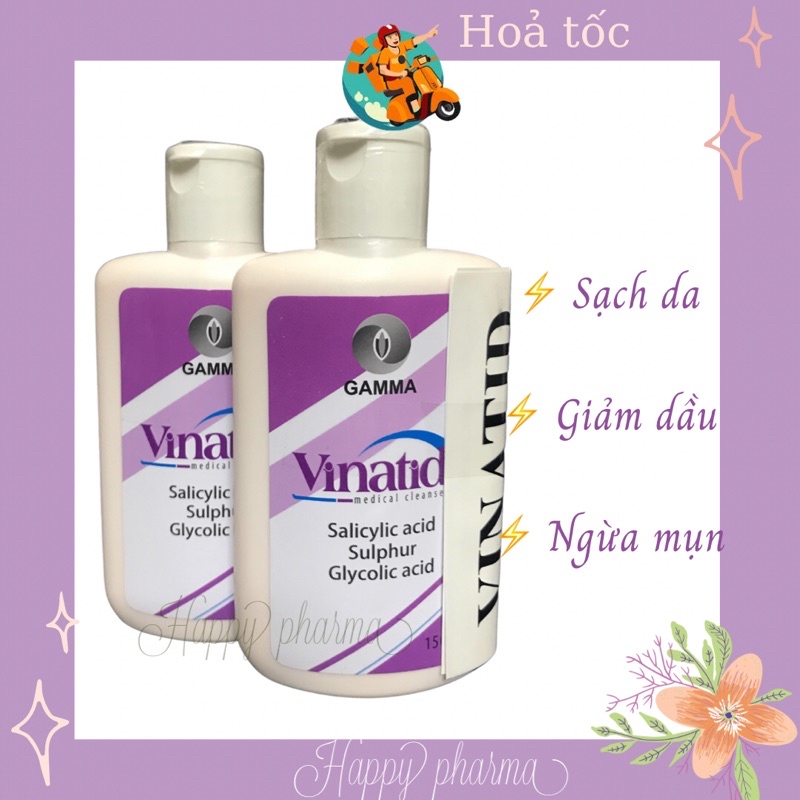 VINATID Sữa rửa mặt, tắm, gội làm sạch da, giảm dầu, ngừa mụn 150ml