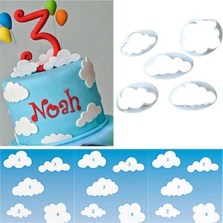 5pcs Decor Fondant Decorating Chocolate Cake Mold Cloud Mold Cookie Cutter