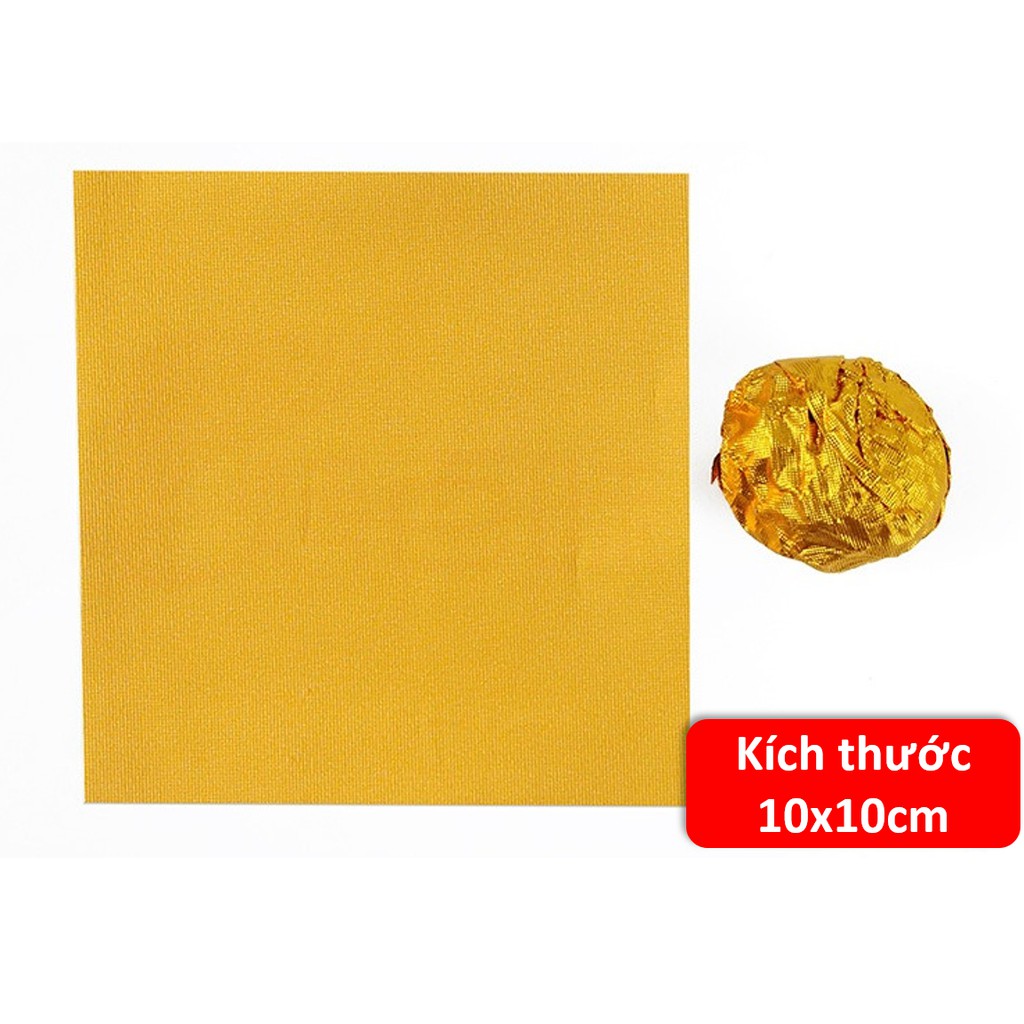 100 Giấy bạc bọc socola, kẹo 10x10cm, giấy gói kẹo, socola nhiều màu