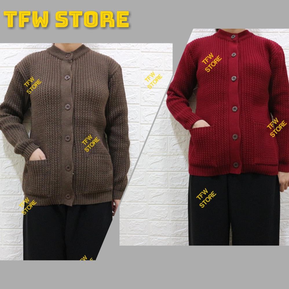 Áo len (dày tròn) cổ tròn người lớn tuổi, người già, trung niên, cho bà, cho mẹ - Made in VN -12/12