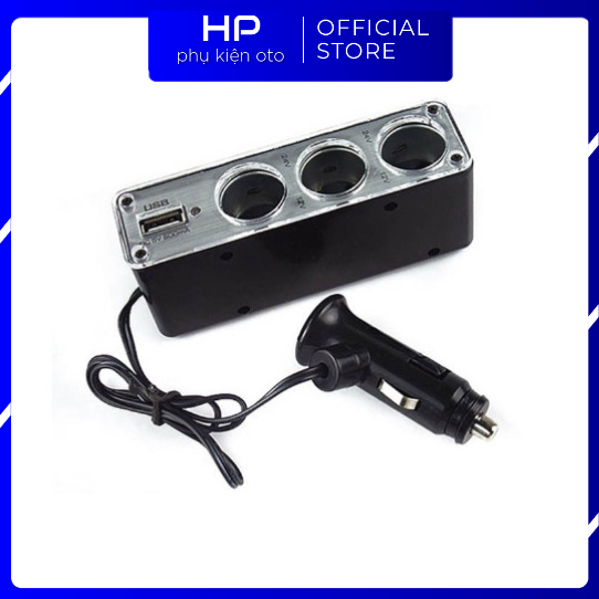 Bật lửa ô tô một đến ba điếu với USB kép bật lửa trên ô tô sạc điện thoại di động 0096 bật lửa trên 