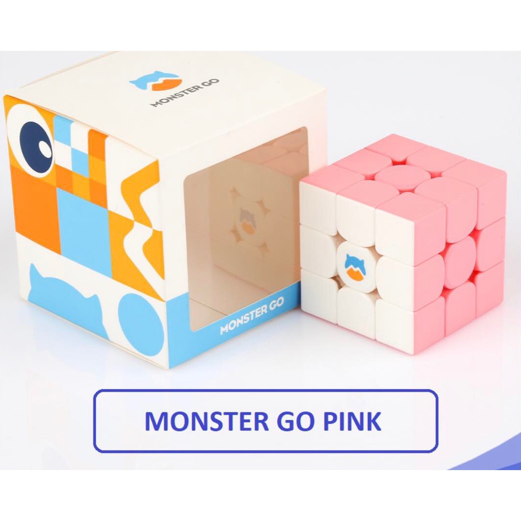 Rubik 3x3x3 GAN Monster Go Cloud Pink (Stickerless hồng) - Đồ Chơi Rubik 3 Tầng