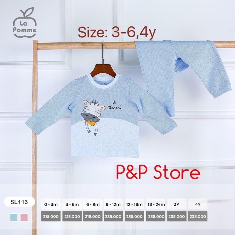 Bộ dài tay bò sữa vui vẻ La Pomme SL113