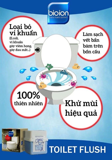 Sáp diệt khuẩn và tẩy rửa bồn cầu Bioion