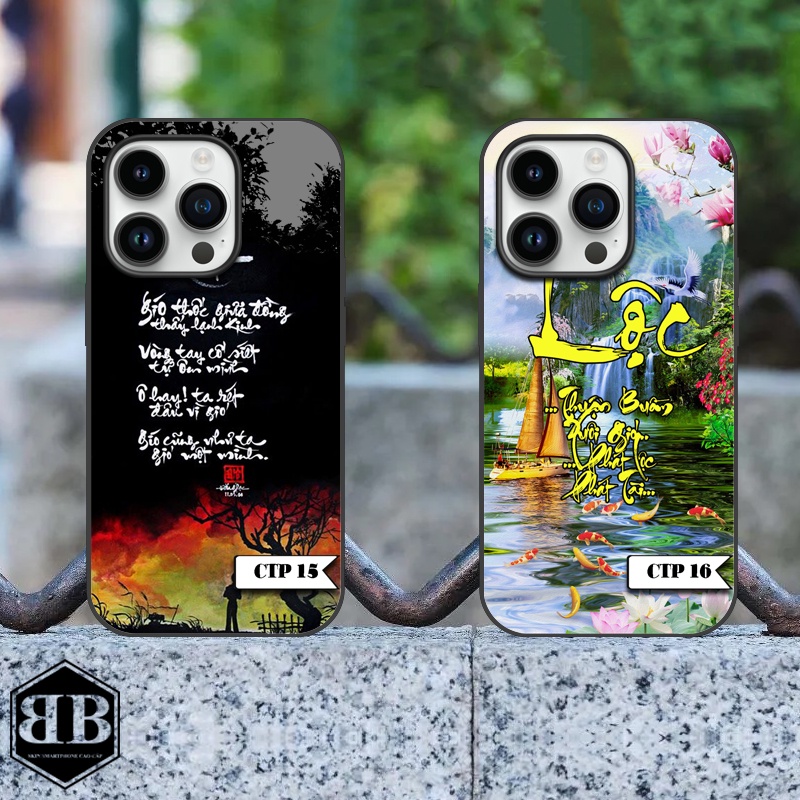 Ốp lưng kính cường lực Iphone 14 Pro / Iphone 14 Pro Max chữ thư pháp