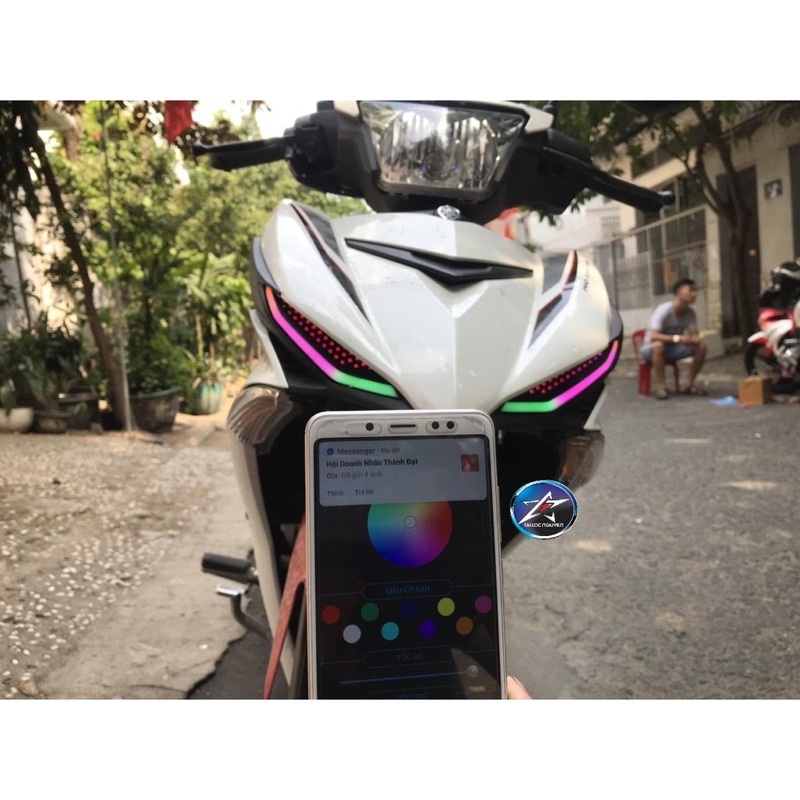 Bộ Led demi và audi A11 đổi màu qua điện thoại cho exciter 150, Mxking