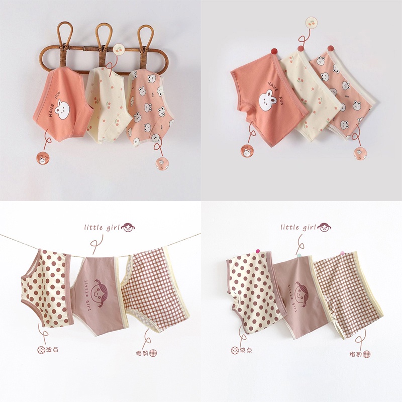 Set 3 Quần Lót Cotton Mềm Mại Cho Bé