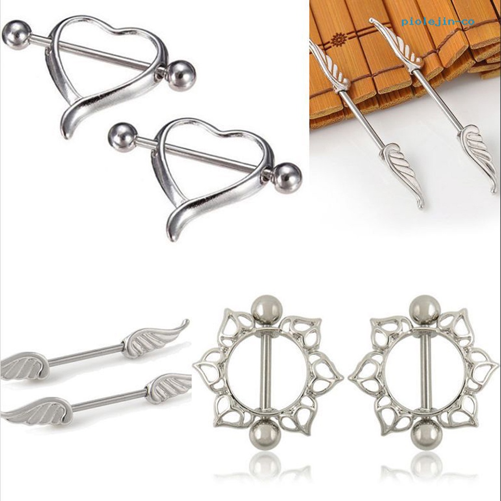 [po] Khuyên Xỏ Cơ Thể Bằng Thép Phẫu Thuật Hình Hoa / Trái Tim