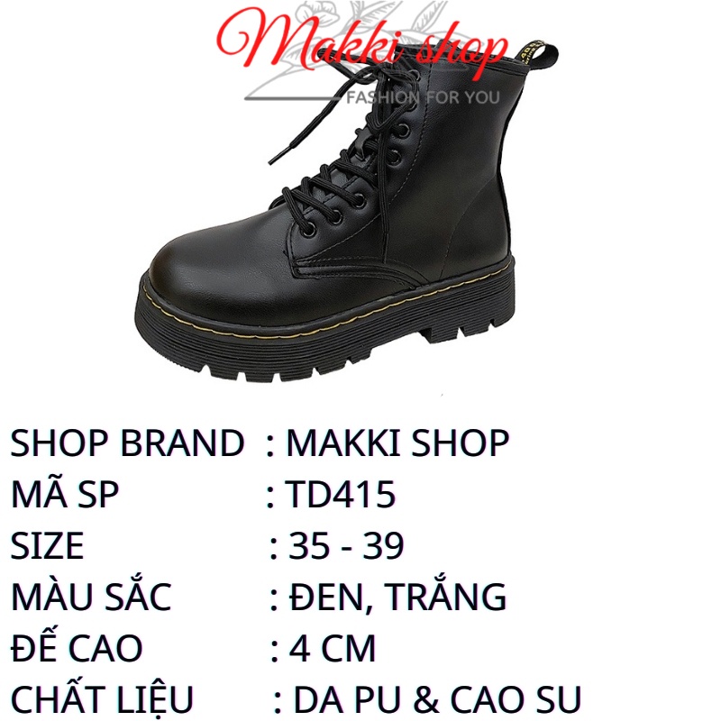 Bốt nữ cổ cao Martin, boot nữ cao cấp thời trang giá rẻ MAKKI SHOP TD415