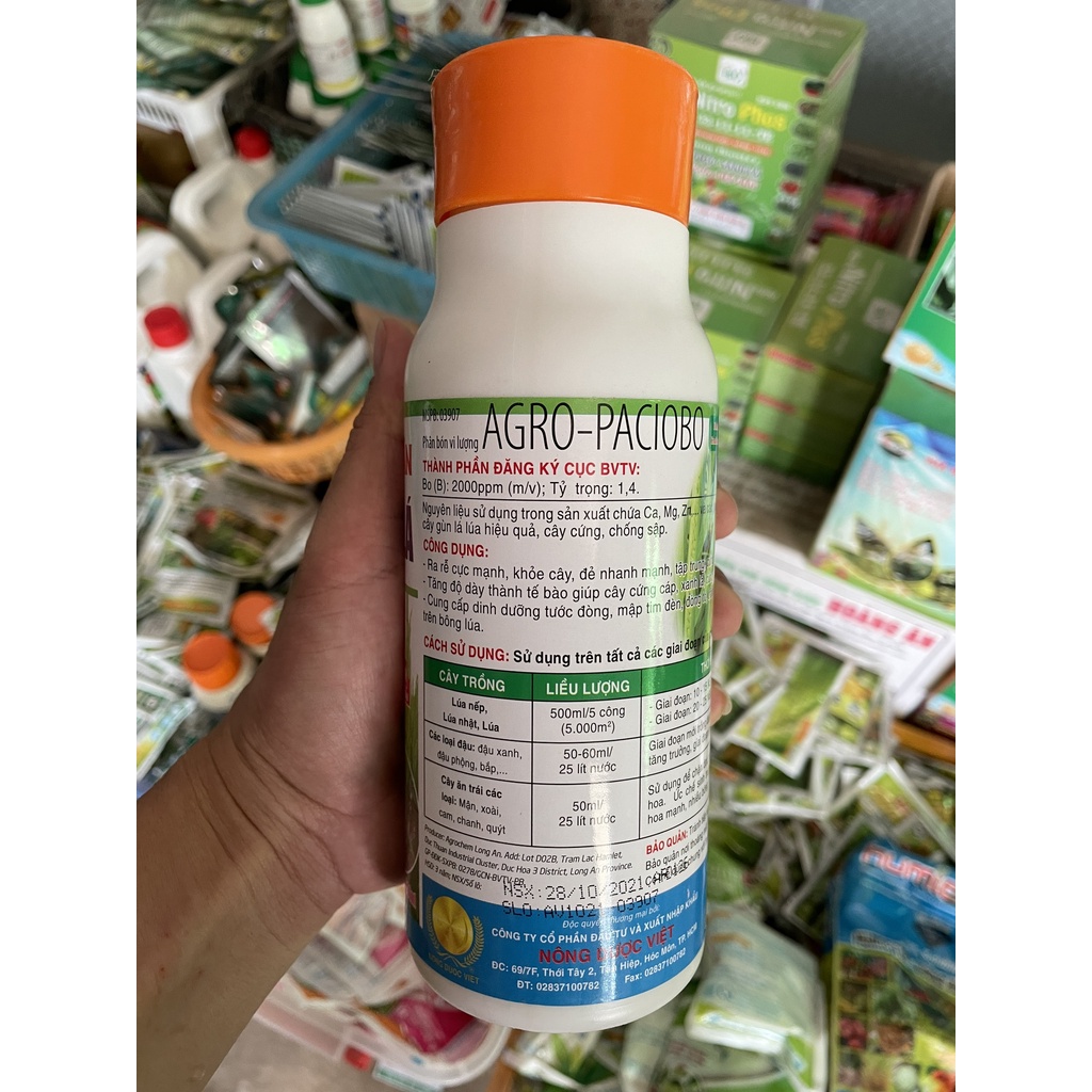 Phân bón lá vi lượng AGRO cứng cây đứng lá - kết hợp được với các loại thuốc bvtv khác - chai 500ml