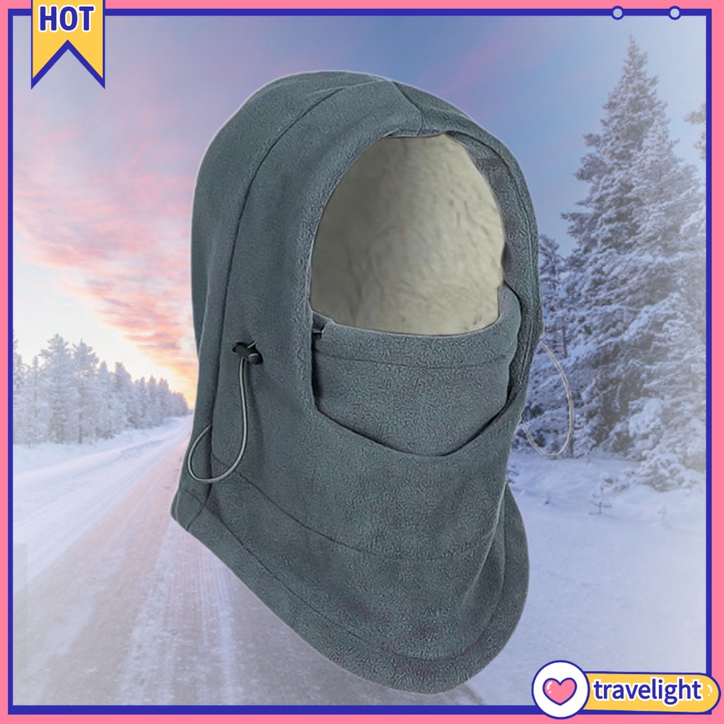 Mũ Balaclava Hai Lớp Lót Lông Cừu Giữ Ấm Mùa Thu Đông Khi Đi Xe Đạp Trượt Tuyết Unisex