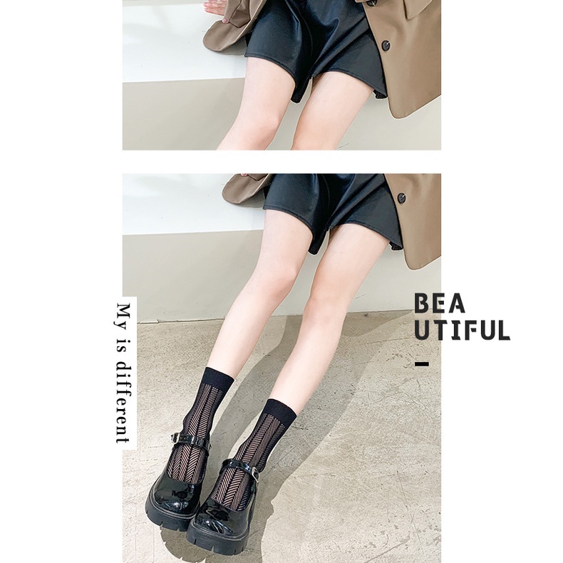 Vớ Lolita Phối Lưới Mềm Mại Thoáng Khí Dễ Thương Cho Nữ