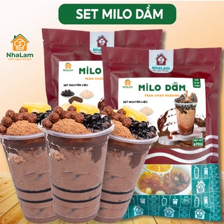 Milo Dầm Pudding Trân Châu Set Nguyên Liệu 10-15 ly Thơm Ngon NHALAM FOOD (Kèm Công Thức)