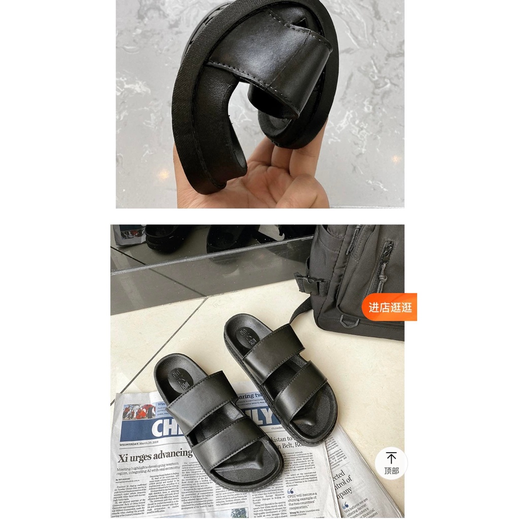 Dép bánh mì cao su 2 quai trơn