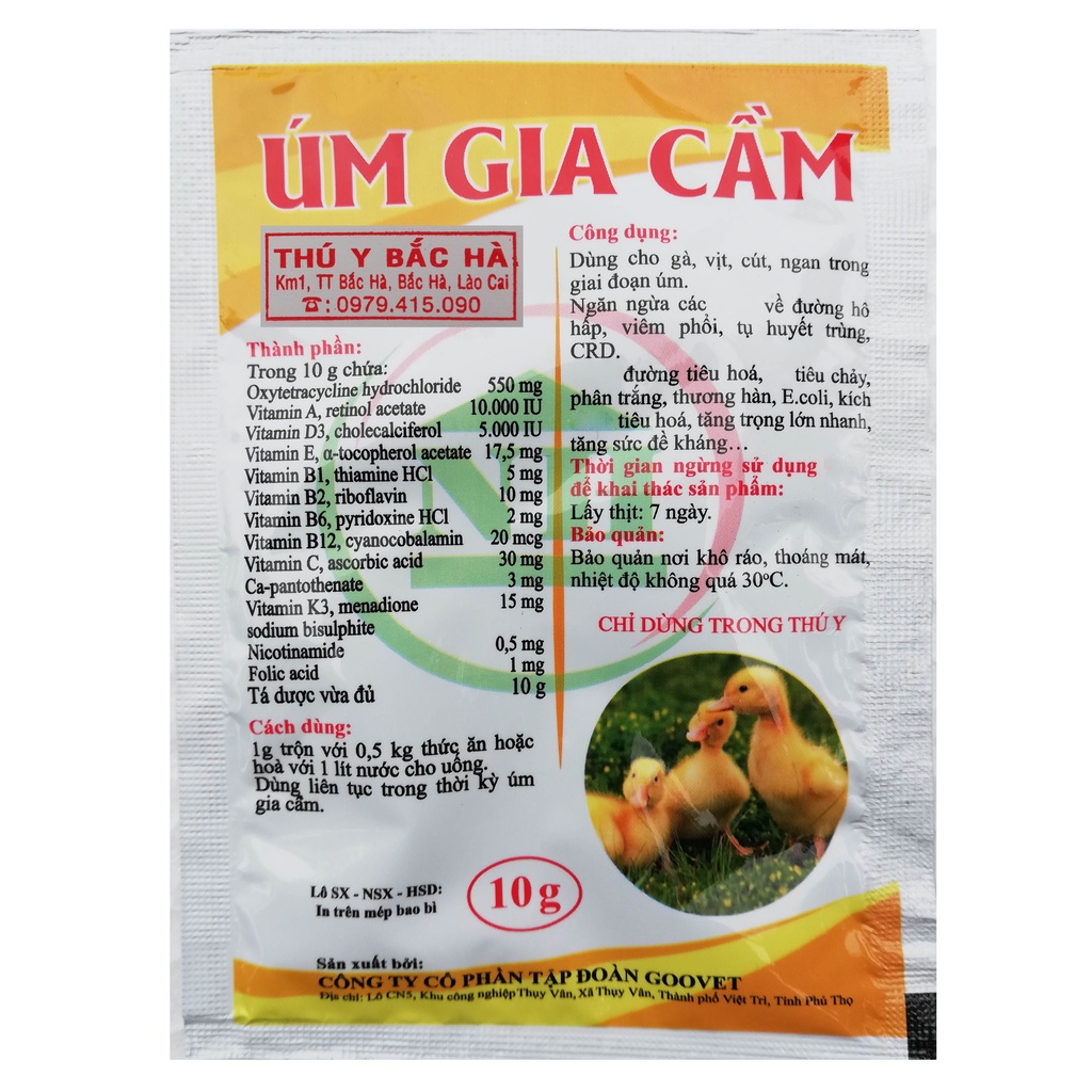 ÚM GIA CẦM 10 g Bổ sung dinh dưỡng, kích thèm ăn chảy cho gà chọi, chim cảnh
