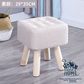 Ghê đôn giá rẻ ảnh thật - Chân gỗ lót cao su, bọc nỉ cao cấp
